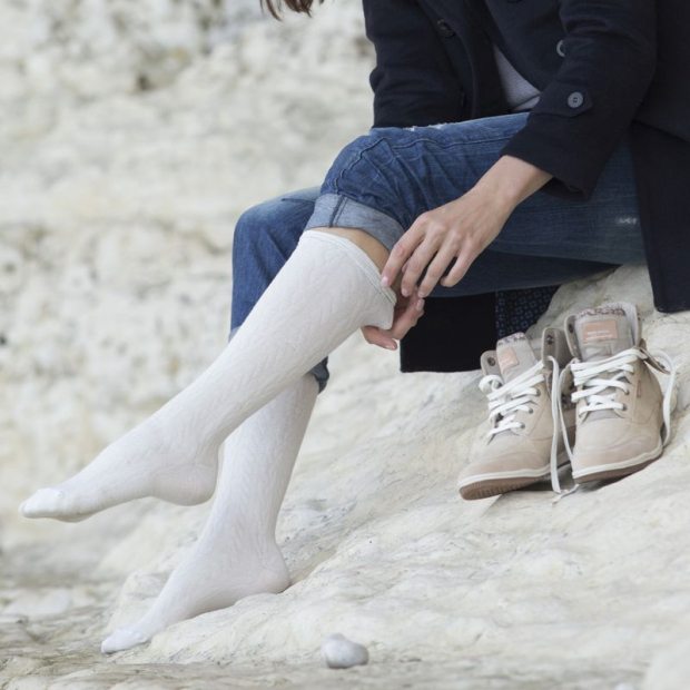 chaussettes de contention fast laine classe 2 coloris écru