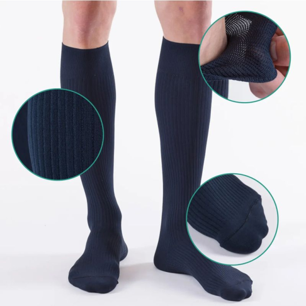 détails des chaussettes de contention fast air classe 2 anthracite