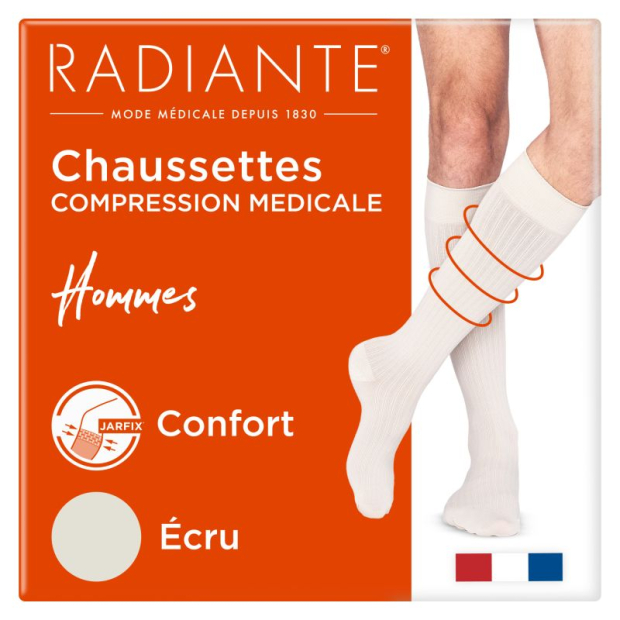 CHAUSSETTES DE CONTENTION RADIANTE STYL COTON FINE COLORIS ECRU