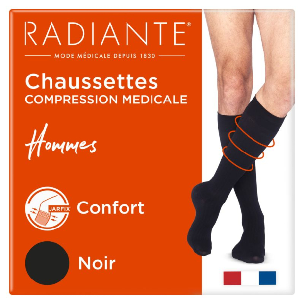 CHAUSSETTES DE CONTENTION RADIANTE STYL COTON FINE COLORIS NOIRE
