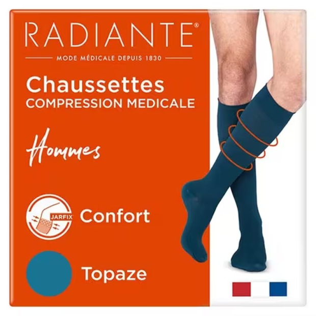 CHAUSSETTES DE CONTENTION RADIANTE STYL COTON FINE COLORIS TOPAZE