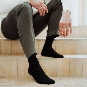 chaussettes de contention homme classe 3 dynaven fin coloris noir