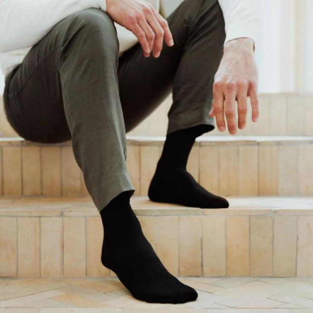 chaussettes de contention homme classe 3 dynaven fin coloris noir