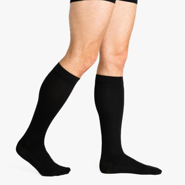 chaussettes de contention essentiel coton noir classe 2