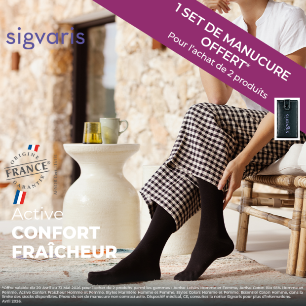 Chaussettes contention femme Active Confort fraicheur Sigvaris Classe 2