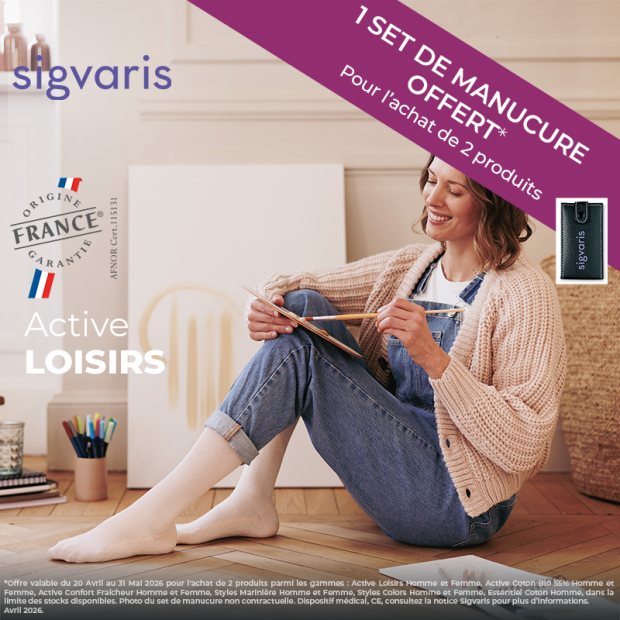 offre promo chaussettes de contention active loisirs sigvaris