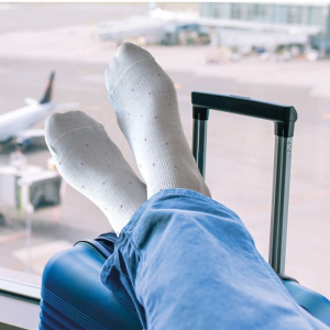 chaussettes de contention casual eco fibre gris motif pixel