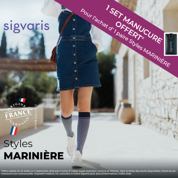 Chaussettes de contention Styles Marinière Femme Sigvaris