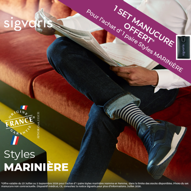 Chaussettes contention Styles Marinière Homme Sigvaris