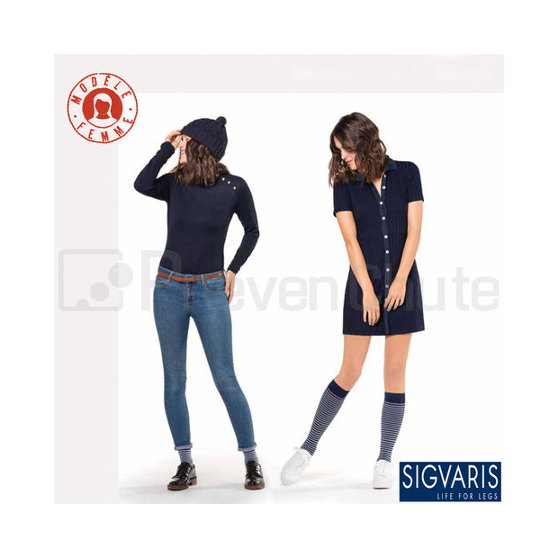 Chaussettes de contention Sigvaris Octobre Rose