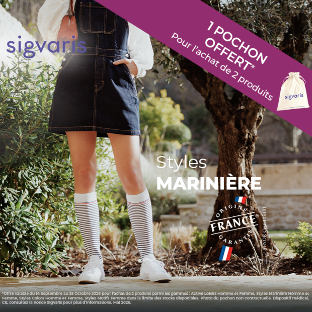 Chaussettes de contention Styles Marinière Femme Sigvaris