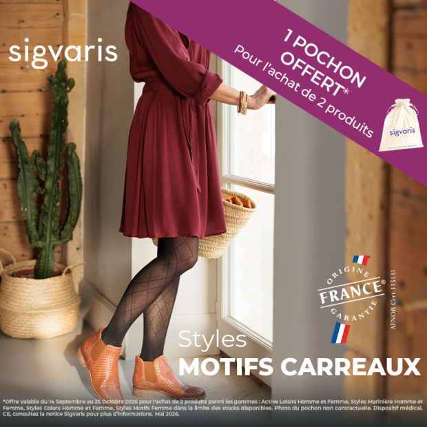 Collant contention Styles Motifs Sigvaris Classe 2
