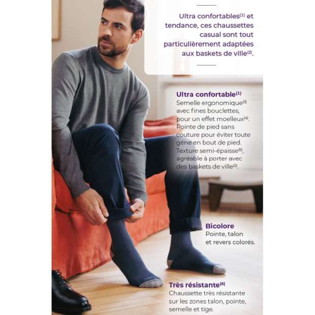 avantages des chaussettes de contention style colors sigvaris pour homme