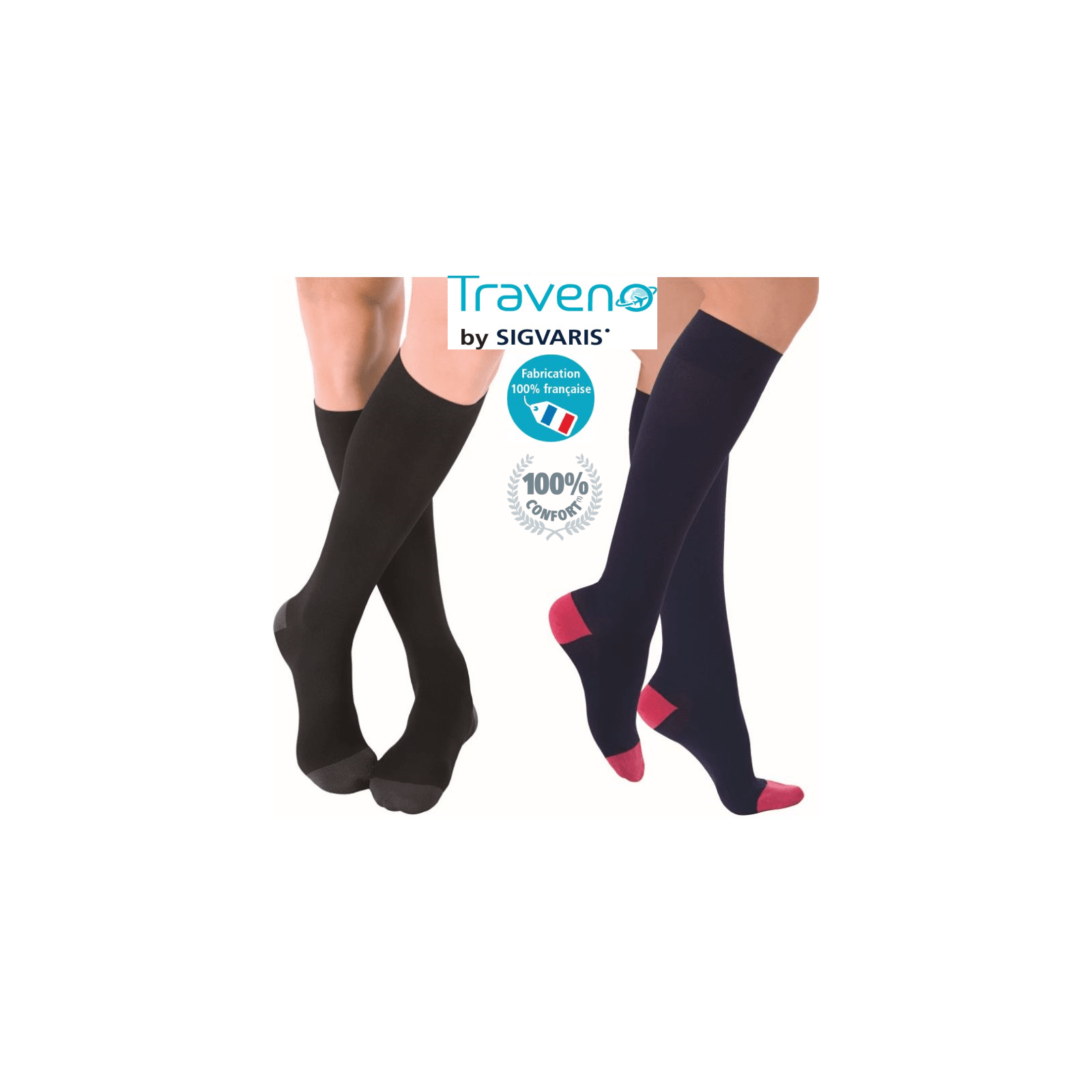 Chaussettes De Vol Sure Travel - Grandes Tailles 9-12 - Neuves